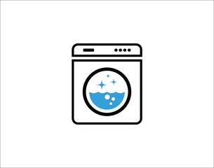 Wall Mural - Washing machine logo symbol design inspiration