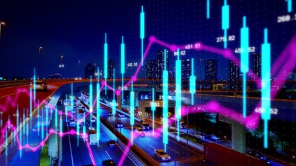 Poster - 金融イメージ　都市と経済　フィンテック