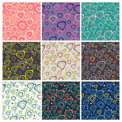 Poster - Abstract oval triangle seamless pattern with colour combinations. Modern design, minimalist, suitable for wallpapers, fabric pattern, banners, backgrounds, cards, etc.