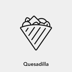 Poster - quesadilla icon vector. Linear style sign for mobile concept and web design. quesadilla symbol illustration. Pixel vector graphics - Vector. 