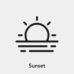 Poster - sunset icon vector sign symbol