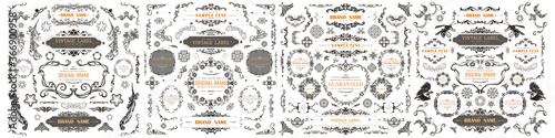 Fotografía Set of Vintage Decorations Flourishes Elements.