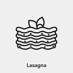 Poster - lasagna icon vector sign symbol