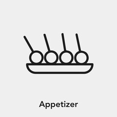 Poster - appetizer icon vector. Linear style sign for mobile concept and web design. appetizer symbol illustration. Pixel vector graphics - Vector.