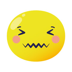 Wall Mural - angry emoji face flat style icon