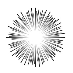 Radial speed Lines in Circle Form for comic books . fireworks Explosion background . Vector Illustration . Starburst
 round Logo . Circular Design element . Abstract Geometric star rays . Sunburst .