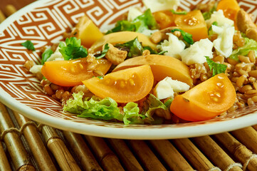 Canvas Print - Kale apricot and Farro Salad with Feta