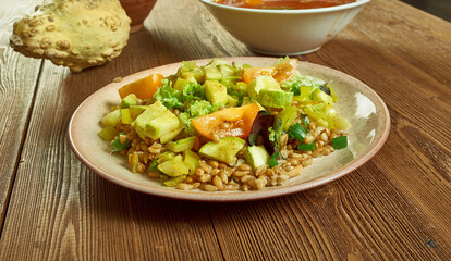 Canvas Print - Zucchini Farro Salad with Homemade Pesto