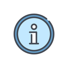 Fototapete - Information Sign color line icon. Info vector outline colorful sign.