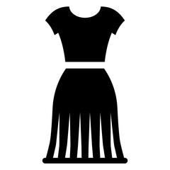 Sticker - 
solid icon of frock woman fashion apparel 
