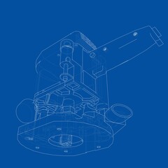 Wall Mural - Outline milling machine