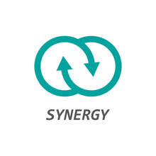 Synergy Icon, Arrow Synergy Logo , Vector Illustration