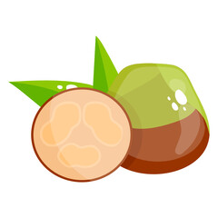 Sticker - 
Healthy diet, flat icon of feijoa 
