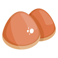 Sticker - 
Dry fruit, flat icon of acorn
