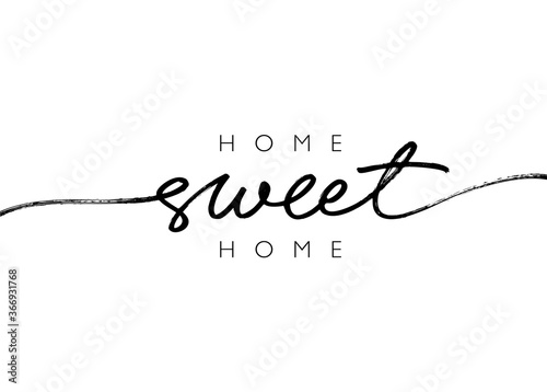 Fotomural Home sweet home ink brush vector lettering