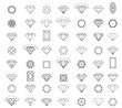 Diamonds icons set. black diamond collection icons Vector eps icon logo design diamonds color Cristal Shine Effec