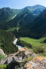 Wall Mural - Naryn gorge, Mountain River, Naryn Region, Kyrgyzstan