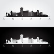 Lusaka, Zambia skyline and landmarks silhouette, black and white design, vector illustration.