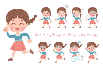 cute type girl_walking & running