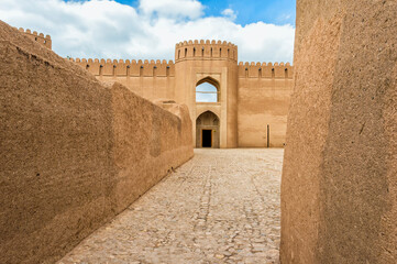 Wall Mural - Ruins, towers and walls of Rayen Citadel, Biggest adobe building in the world, Kerman Province, Iran