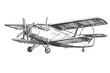 airplane vintage hand drawn vector llustration realistic sketch