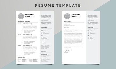 business resume/cv design with sidebar
