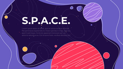 Wall Mural - vector illustration on the theme of outer space, interstellar travels, universe and distant galaxies