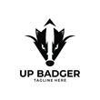 up badger animal logo design concept