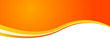 Abstract Modern Orange Yellow White Banner Background Gradient Color. Yellow And Orange Gradient With Curve Wave Decoration.