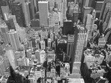 Fototapeta Nowy Jork - New York Rooftop view black&white