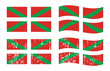 Spanish province basque flag set, vector illustration 