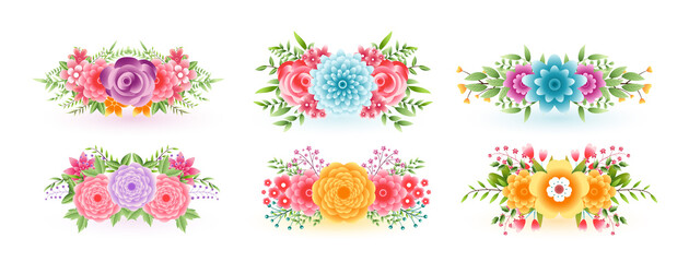 Sticker - awesome floral flowers set for decoration purpose