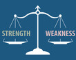 strength and weakness on scales, vector illustration 