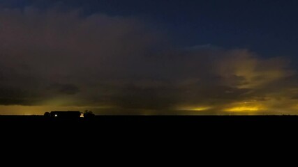 Sticker - Time lapse of the movement of evening showers and storms over the dutch countryside. Occasionally a lightning flash occured.