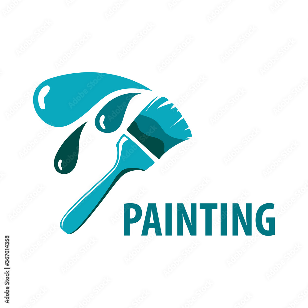 Vector logo of a painter, painting work