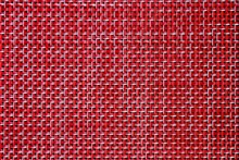 Red Weave Seamless Texture Of Bamboo Wicker Rattan Basket Pattern Background. Rough Wooden Wicker Texture, Red Weave Texture Detail. Square Vintage Weave Textile Texture. Wicker Fabric Basket Pattern