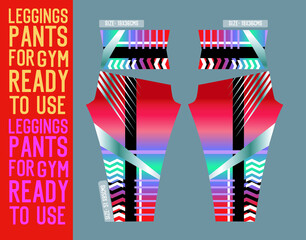 fitness leggings pants vector with mold and ready to use 