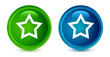 © FR Design - Star icon artistic shiny glossy blue and green round button set