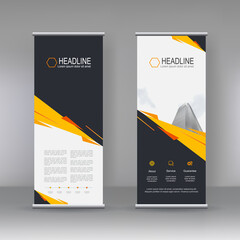 Poster - Vertical banner stand template design, infographics, Modern Flag Banner Design. Cover, Annual Report, Magazine,Poster, Corporate Presentation, Flyer, Website. vector abstract geometric background