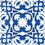 Fototapeta Kuchnia - Ethnic ceramic tile in portuguese azulejo.