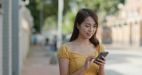 Poster - Lady use of mobile phone at outdoor