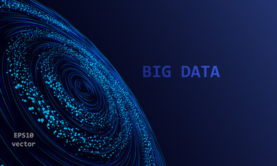 The network technology or big data background. Cosmic particle vortex as abstract technology illustration.