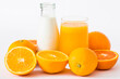 Fresh fruit milk orange juice drink