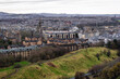 Ediburg city in Scotland, UK seen from Salisbury Crags in Holyrood Park