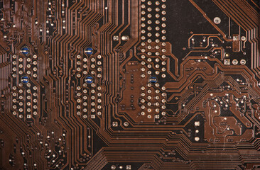 Modern printed brown circuit board