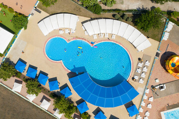 Poster - Aerial view of swimming pool on sunny day