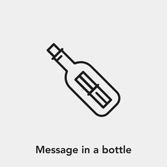Poster - message in a bottle. icon vector sign symbol