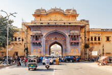 Amazing View Of Scenic Gate At Gangori Bazaar, Jaipur, India