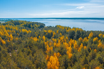 Poster - Lake filmed by drone