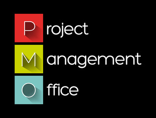 Poster - PMO - Project Management Office acronym, business concept background
